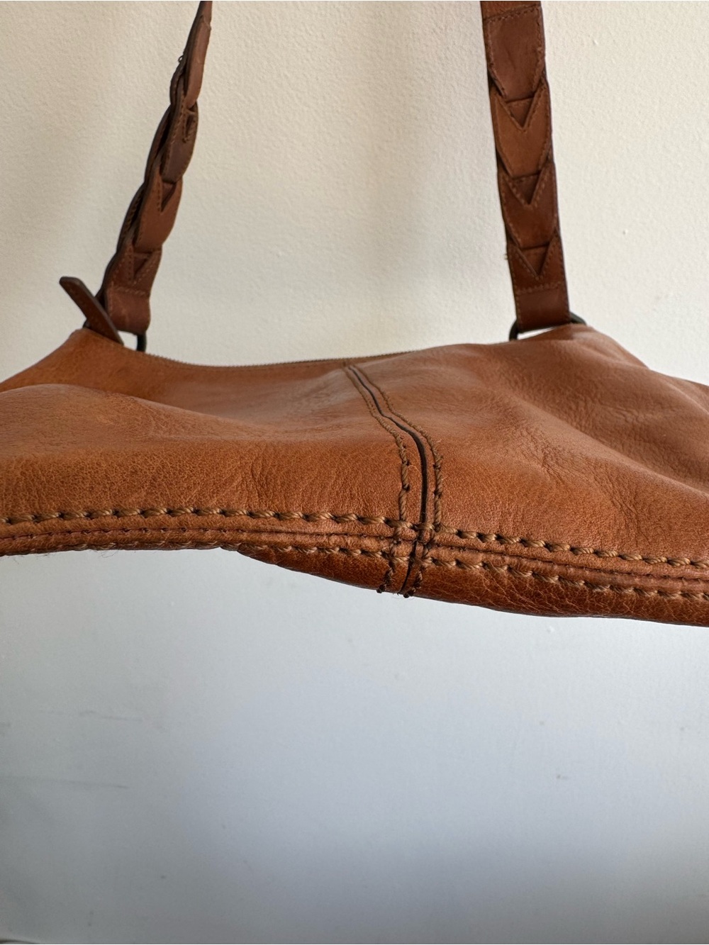 Banana Republic Genuine Leather Shoulder Bag Hobo Bag Crossbody - Picture 9 of 15